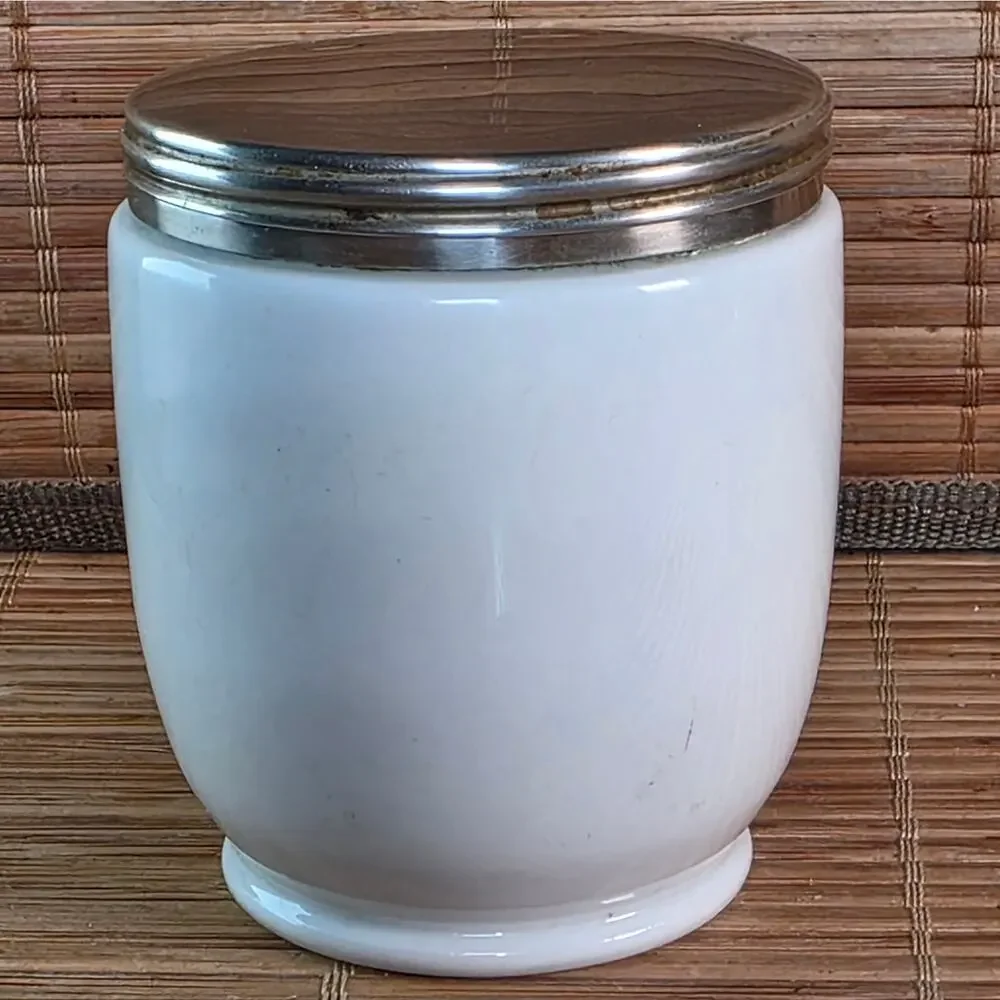Antique Syracuse China Egg Coddler Cup w Lid White Restaurant Ware Pat 1893